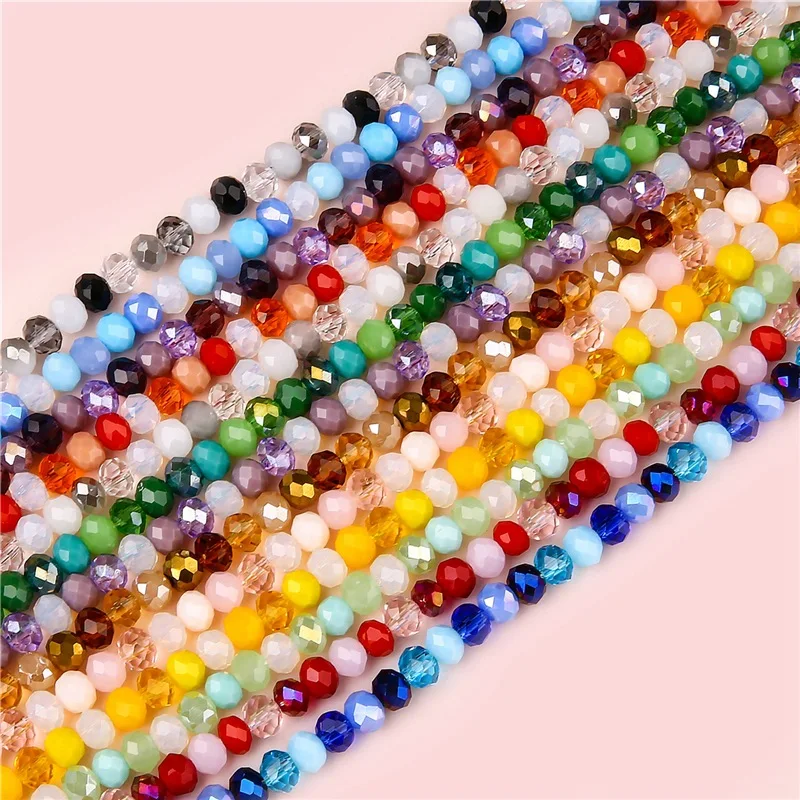 

6mm 100pcs Czech Loose Glass Rondelle Beads For Needlework Diy Jewelry Making AB Color Spacer Faceted Crystal Beads Wholesale
