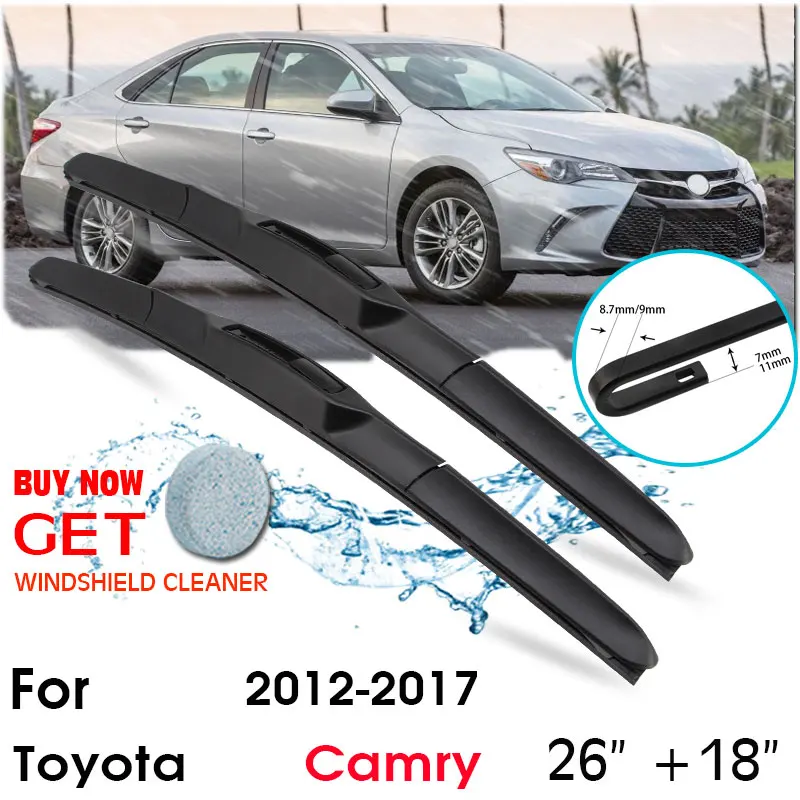 Car Wiper Blade Front Window Windshield Rubber Silicon Refill Wipers For Toyota Camry 2012-2017 LHD/RHD 26"+18" Car Accessories
Car Wiper Blade Front Window Windshield Rubber Silicon Refill Wipers For Toyota Camry 2012-2017 LHD/RHD 26"+18" Car Accessories
