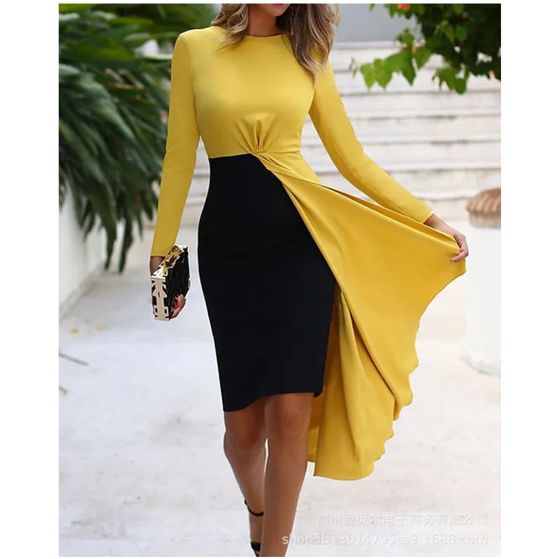 WEPBEL Women's Elegant Patchwork Bodycon Dress Ladies Sexy Fashion Long Sleeve O Neck High Waist Corset Slim FIt Cloak Dress
WEPBEL Women's Elegant Patchwork Bodycon Dress Ladies Sexy Fashion Long Sleeve O Neck High Waist Corset Slim FIt Cloak Dress
