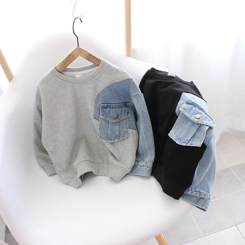 Autumn Baby Girls Cute Denim Patch Sweatshirts Tops Kids Children Long Sleeve Colorblock Denim Outerwear Boys Sweatshirts Cloth 
Autumn Baby Girls Cute Denim Patch Sweatshirts Tops Kids Children Long Sleeve Colorblock Denim Outerwear Boys Sweatshirts Cloth