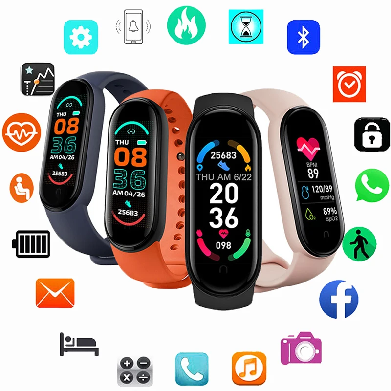 2021 New M6 Smart Watch Men Women Heart Rate Fitness Tracking Real-Time Weather Sports Bracelet For IPhone Xiaomi Phones
2021 New M6 Smart Watch Men Women Heart Rate Fitness Tracking Real-Time Weather Sports Bracelet For IPhone Xiaomi Phones