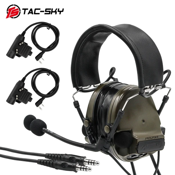 TAC-SKY Tactical Headset Comtac iii Dual Communication Silicone Earmuff Version with 2 Ptt Adapters u94 Ptt Headset Accessories
TAC-SKY Tactical Headset Comtac iii Dual Communication Silicone Earmuff Version with 2 Ptt Adapters u94 Ptt Headset Accessories