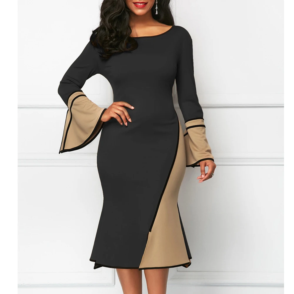 kalenmos spring Autumn Dress Women ruffle sleeve slim bodycon Mermaid dresses 2020 elegant Plus Size Ruffles Sexy Party vestidos 
kalenmos spring Autumn Dress Women ruffle sleeve slim bodycon Mermaid dresses 2020 elegant Plus Size Ruffles Sexy Party vestidos