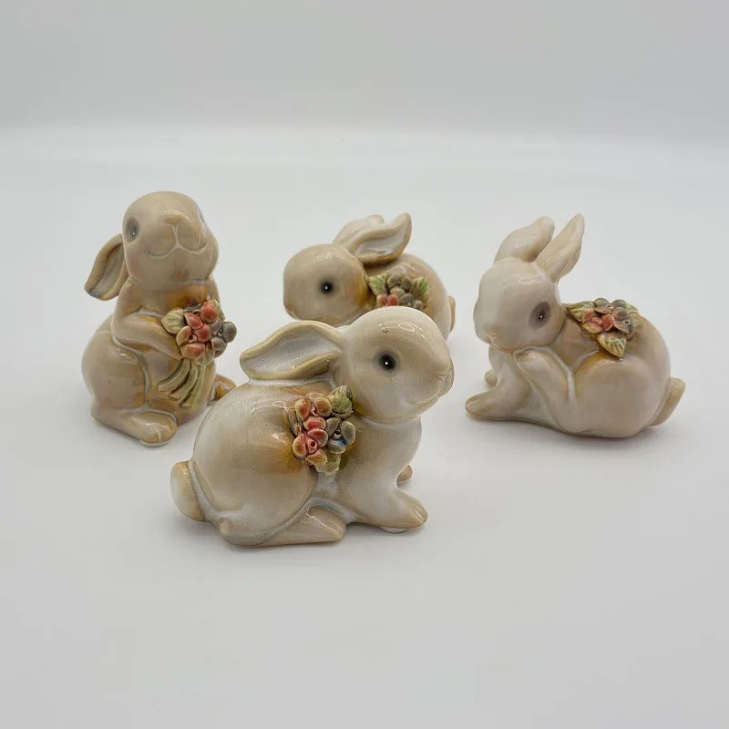 European and American pastoral style bouquet rabbit ceramic handicraft ornaments modern home decoration desktop furnishings
European and American pastoral style bouquet rabbit ceramic handicraft ornaments modern home decoration desktop furnishings