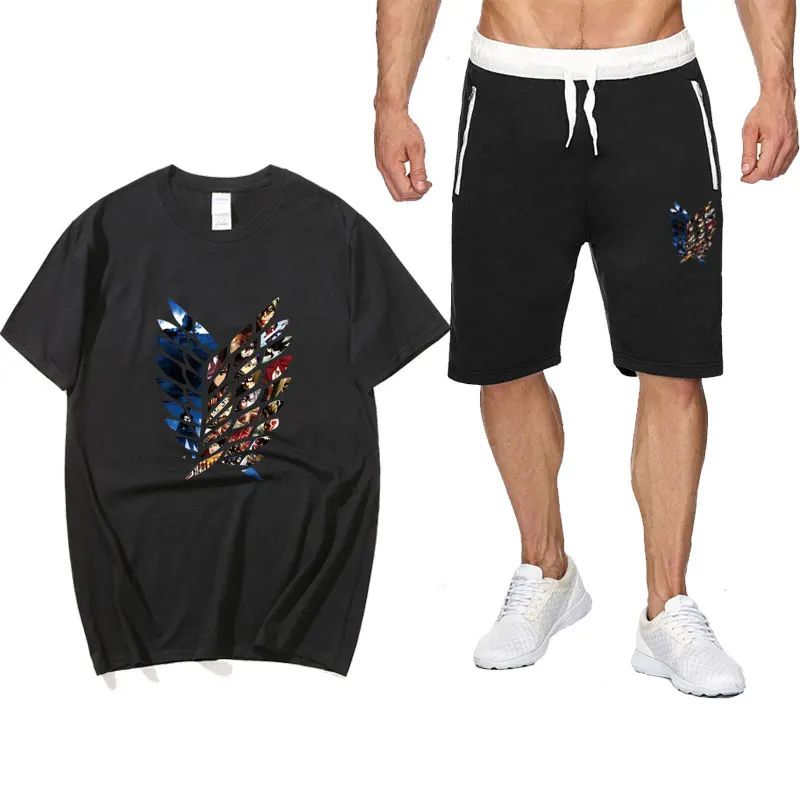 2021 Summer Japanese Attack on Titan Streetwear T-shirt Shorts anime T shirt Sets Men tee shirt hombre men sets clothes
2021 Summer Japanese Attack on Titan Streetwear T-shirt Shorts anime T shirt Sets Men tee shirt hombre men sets clothes
