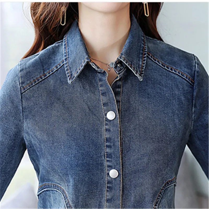 Women cowboy Jacket S-3XL plus size printing loose Tops coat 2019 autumn winter new long sleeve lapel fashion long jacket LR555
Women cowboy Jacket S-3XL plus size printing loose Tops coat 2019 autumn winter new long sleeve lapel fashion long jacket LR555