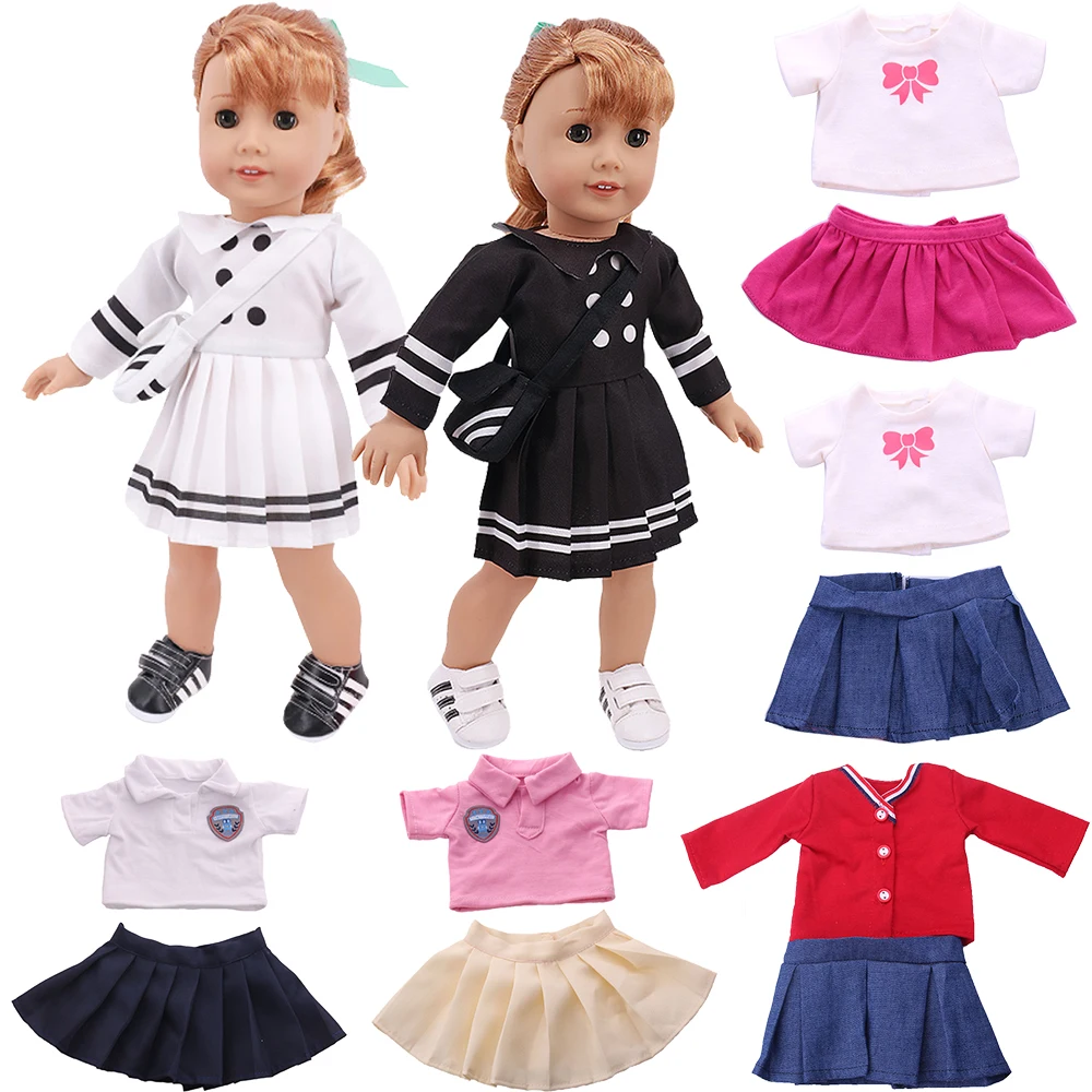 

Handmade Pleated Doll Dress Clothes Suit for American 16-18 Inch Girl Doll 43 cm Baby New Born Doll Items Our Generation Nenuco