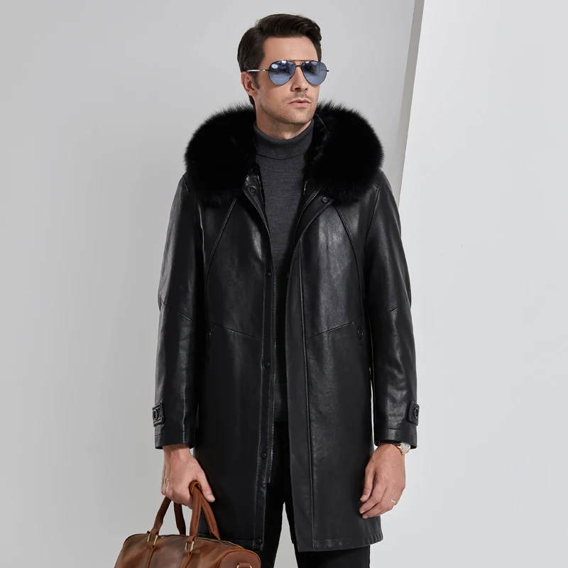 Handsome Jacket Men Medium Long Fashion Men's Leather Jacket with Hat Winter Warm Jackets Men Fur Liner Detachable, M-4XL
Handsome Jacket Men Medium Long Fashion Men's Leather Jacket with Hat Winter Warm Jackets Men Fur Liner Detachable, M-4XL