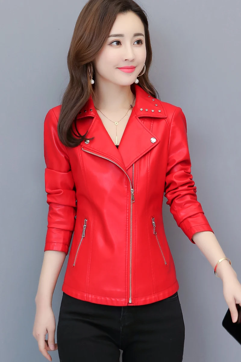 JCHB 2021 Autumn Spring and New Leather jacket Korean style motorcycle leather coat women's short small coat slim and slim
JCHB 2021 Autumn Spring and New Leather jacket Korean style motorcycle leather coat women's short small coat slim and slim