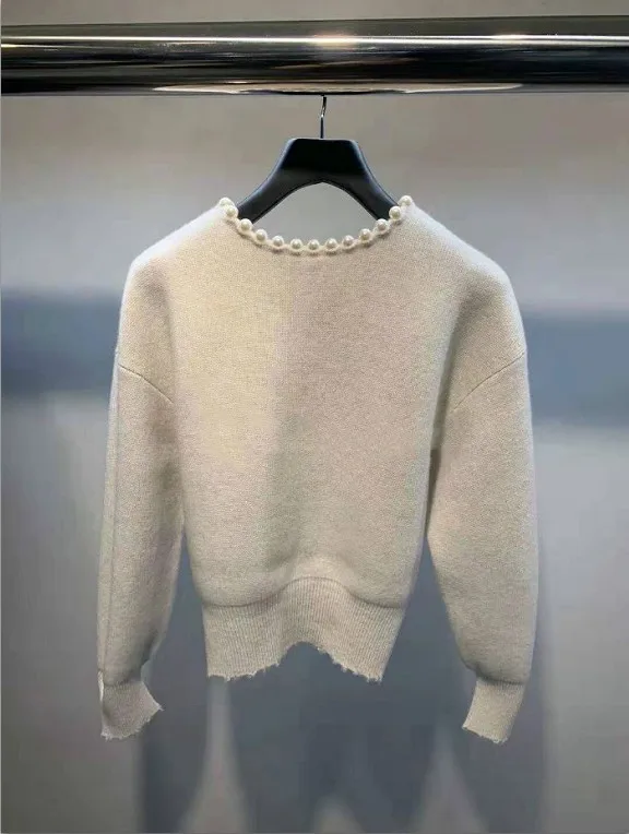 2020 Spring women's fashion pearls beading cardigans women knitted wool jacket coat
2020 Spring women's fashion pearls beading cardigans women knitted wool jacket coat