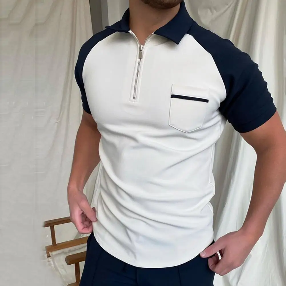 60% Dropshipping!!Men T-shirt Color Block Zipper Summer Loose Lapel Pocket Top for Dating
60% Dropshipping!!Men T-shirt Color Block Zipper Summer Loose Lapel Pocket Top for Dating