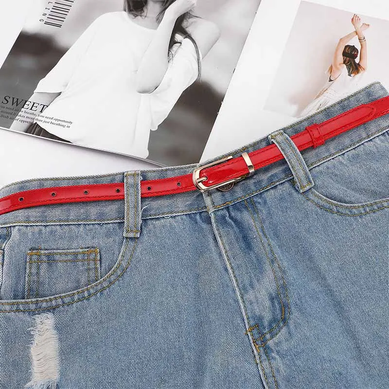 Ремень с маленькой пряжкой Женский, однотонный простой модный пояс для платьев и джинсов, декоративный пояс KT159 
Ремень с маленькой пряжкой Женский, однотонный простой модный пояс для платьев и джинсов, декоративный пояс KT159