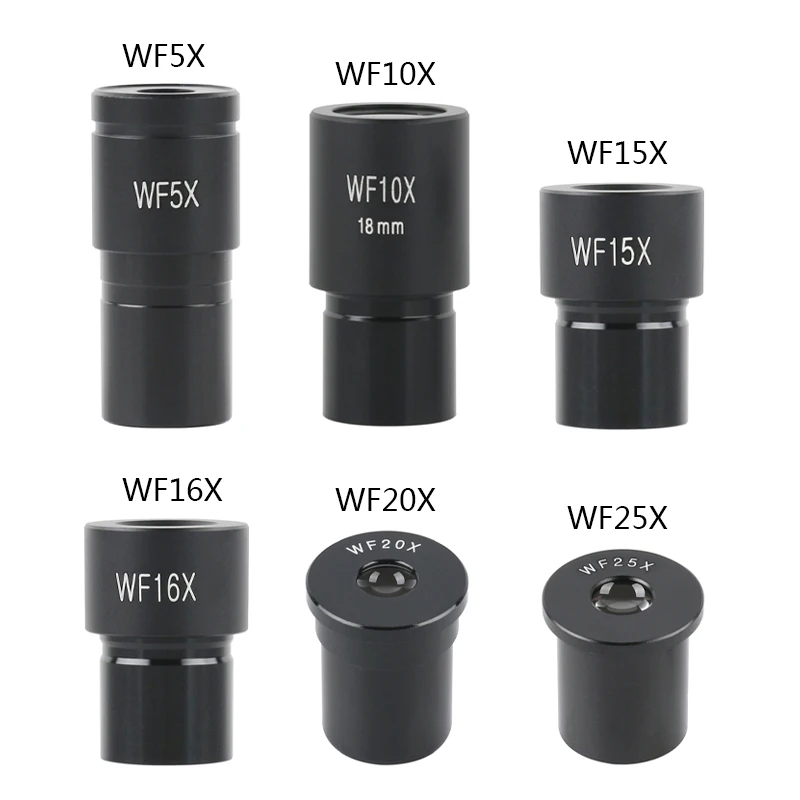Окуляр биологического микроскопа WF5X WF10X WF16X WF20X WF25X WF30X аксессуар широкоугольный