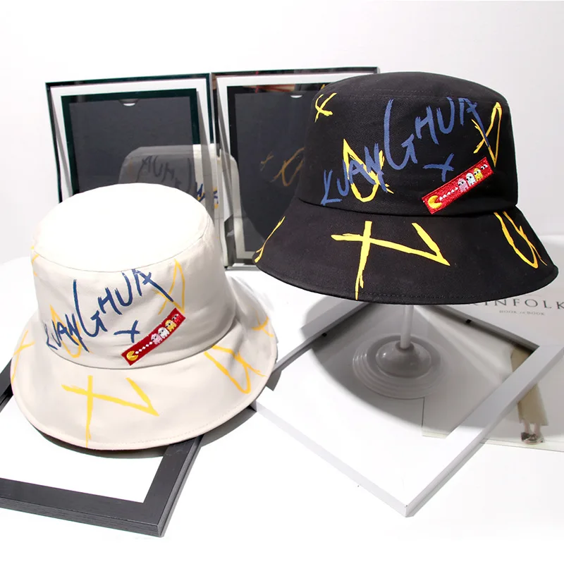 2021 Printed Embroidery Graffiti Bucket Hats For Women And Men Fashion Spring Summer Panama Caps Black Cotton Fisherman's Hat
2021 Printed Embroidery Graffiti Bucket Hats For Women And Men Fashion Spring Summer Panama Caps Black Cotton Fisherman's Hat