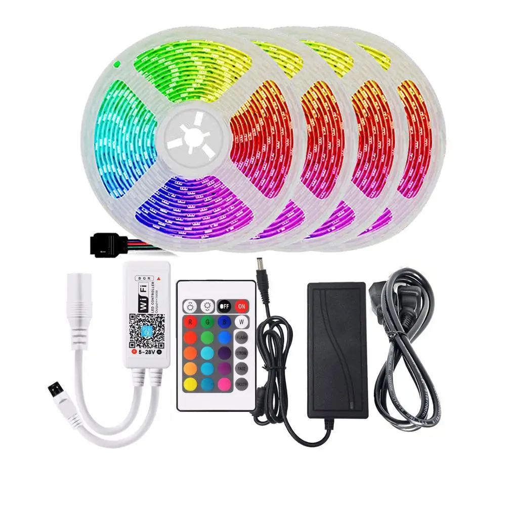 DC12V LED light SMD2835 strip RGB flexible ribbon LED light 5M/10M/15M/20M waterproof room tape diode remote control adapter
DC12V LED light SMD2835 strip RGB flexible ribbon LED light 5M/10M/15M/20M waterproof room tape diode remote control adapter