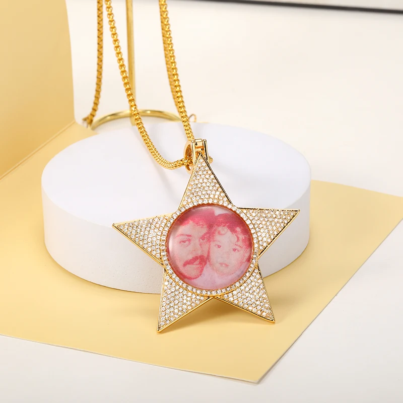 Custom Picture Zircon Five-pointed Star Necklaces For Women Personalized Photo Name Chain Pendant Necklace Christmas Jewelry
Custom Picture Zircon Five-pointed Star Necklaces For Women Personalized Photo Name Chain Pendant Necklace Christmas Jewelry