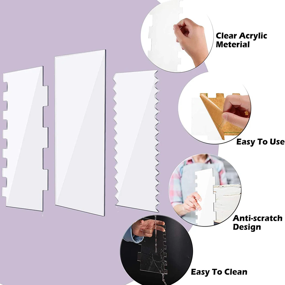 Portable Scrapper Transparent Acrylic Rectangular Scraper Mousse Butter Cream Icing Smoother Kitchen Baking Tools
Portable Scrapper Transparent Acrylic Rectangular Scraper Mousse Butter Cream Icing Smoother Kitchen Baking Tools