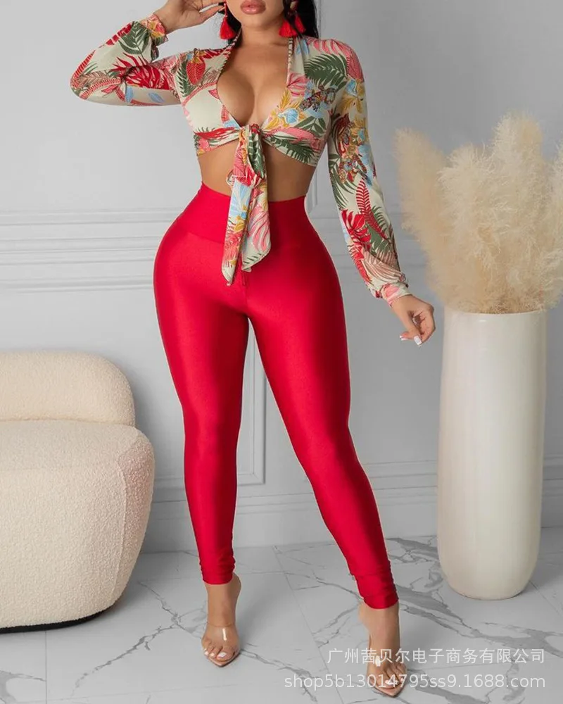 2021 summer new fashion red shirt leggings suit
2021 summer new fashion red shirt leggings suit