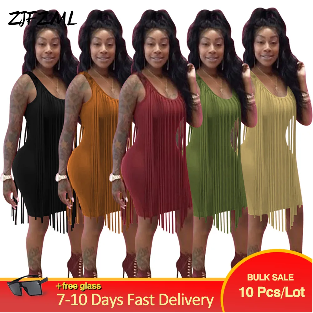 Bulk Wholesale Items Lots Sense of Design Women's Slim Bandage Mini Dresses Trendy Solid Tassel Stitching Sleeveless Robe Femme
Bulk Wholesale Items Lots Sense of Design Women's Slim Bandage Mini Dresses Trendy Solid Tassel Stitching Sleeveless Robe Femme