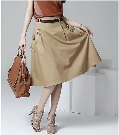 summer women skirts Cotton washed fabric mid-long A line high waist skirts students skirts without belt
summer women skirts Cotton washed fabric mid-long A line high waist skirts students skirts without belt