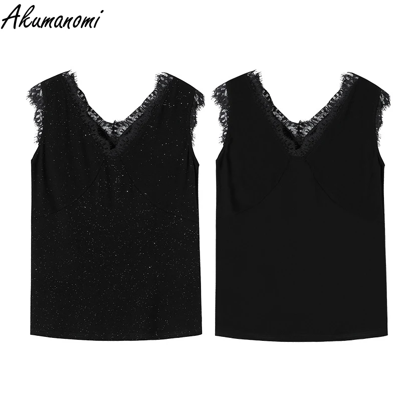 Plus Size Women Clothing Spring Autumn Knitted Tanks Camis Black Polka Dot V-neck With Lace Oversized Vintage Casual Tops 2021
Plus Size Women Clothing Spring Autumn Knitted Tanks Camis Black Polka Dot V-neck With Lace Oversized Vintage Casual Tops 2021