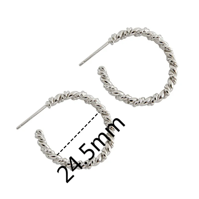 925 Sterling Silver Twist Hoop Earrings For Women INS Simple Style Lady Girl Student Fine Jewelry Flyleaf
925 Sterling Silver Twist Hoop Earrings For Women INS Simple Style Lady Girl Student Fine Jewelry Flyleaf
