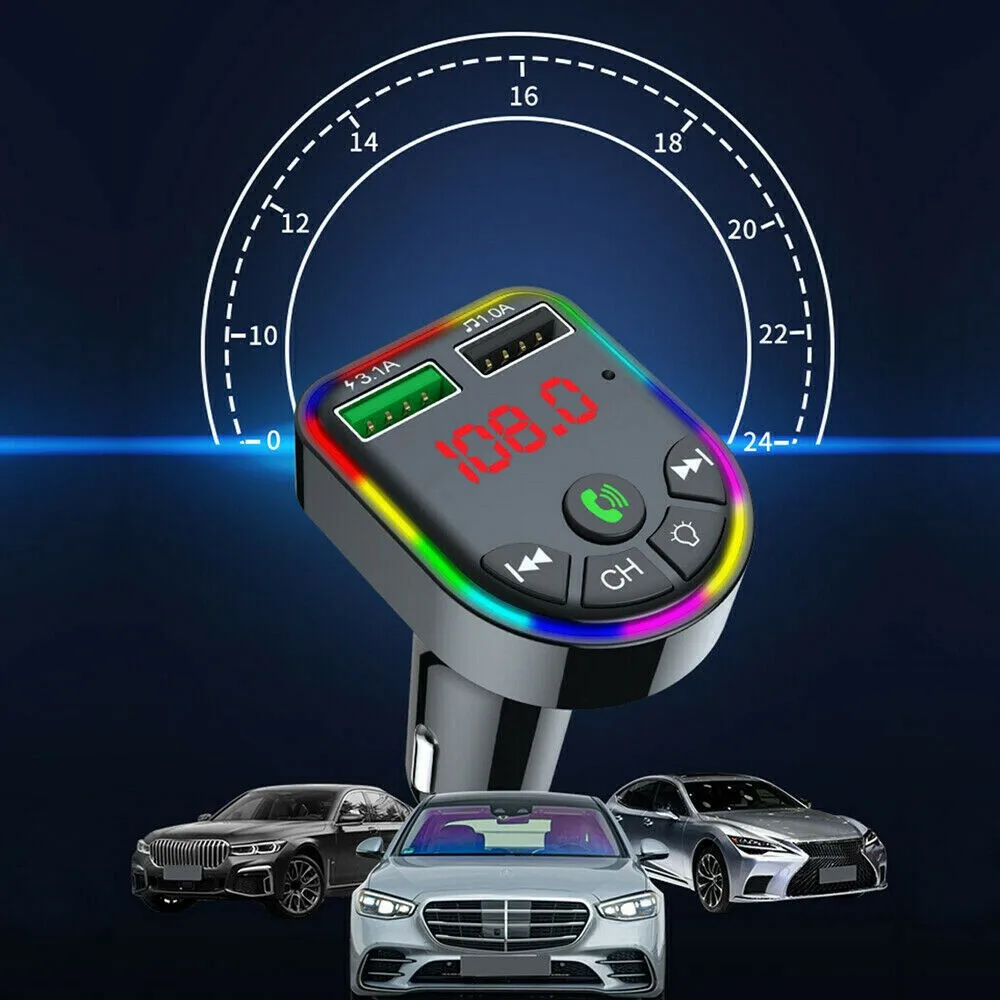Car Bluetooth FM Player Wireless Radio Adapter Kit 2 USB Charger USB Dual-Port Charging Cigaret Lighter Power Supply
Car Bluetooth FM Player Wireless Radio Adapter Kit 2 USB Charger USB Dual-Port Charging Cigaret Lighter Power Supply