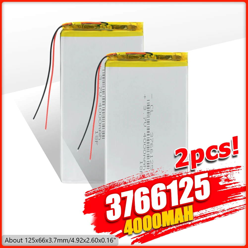 3.7V 4000mAh 3766125 Li-Polymer Rechargeable Lithium Li-ion Battery For Toy Recorder Notebook Powerbank Portable Speaker Navigat
3.7V 4000mAh 3766125 Li-Polymer Rechargeable Lithium Li-ion Battery For Toy Recorder Notebook Powerbank Portable Speaker Navigat