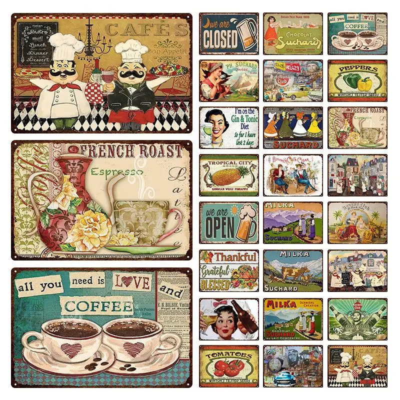 Retro Pub Bar Restaurant Kitchen Cafe Metal Plates Vintage Beauty Girl Lady And Chef Tin Sign Wall Art Iron Poster Home Plaques 
Retro Pub Bar Restaurant Kitchen Cafe Metal Plates Vintage Beauty Girl Lady And Chef Tin Sign Wall Art Iron Poster Home Plaques