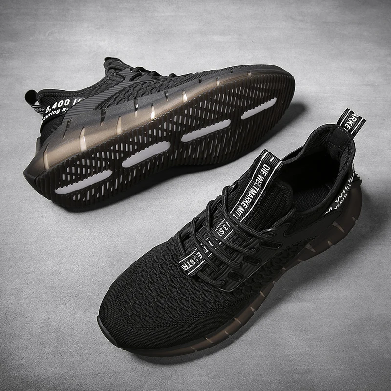 Мужские повседневные кроссовки, однотонная белая вязаная спортивная сетчатая обувь, черные
Мужские повседневные кроссовки, однотонная белая вязаная спортивная сетчатая обувь, черные