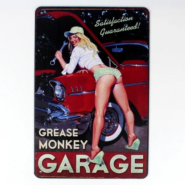 

grease monkey garage metal Tin Sign 20*30 cm sticker Decor Bar Pub Home Vintage Retro Poster comic sticker