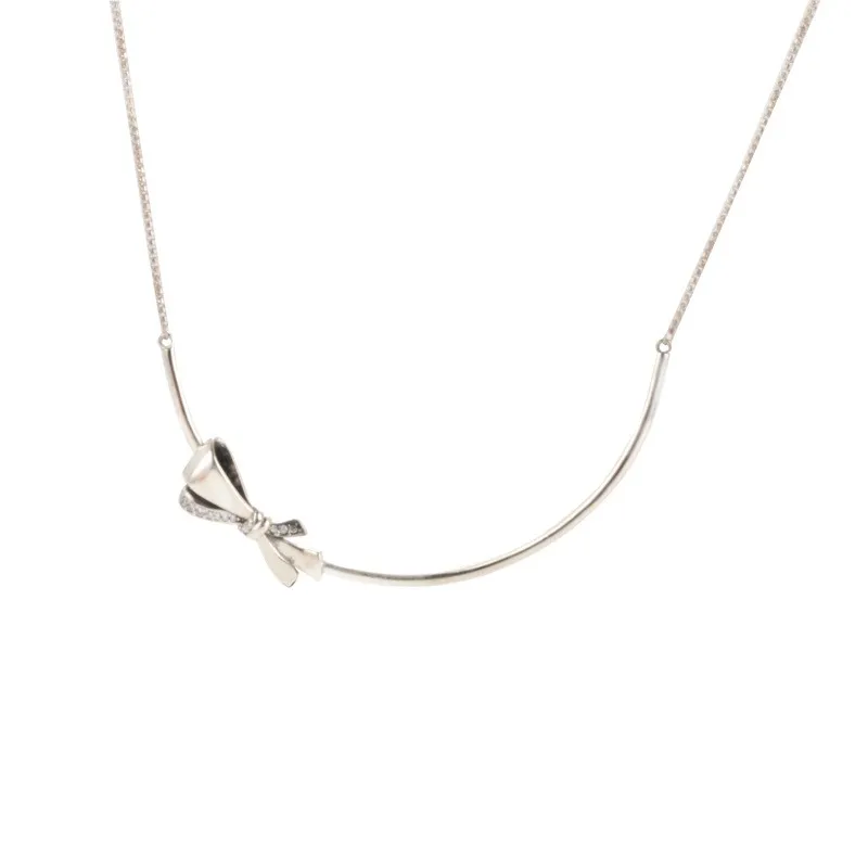 Original 925 Sterling Silver Pan necklace New Gorgeous Silvery Bow Pan necklace For Women Wedding Party Gift Fashion Jewelry
Original 925 Sterling Silver Pan necklace New Gorgeous Silvery Bow Pan necklace For Women Wedding Party Gift Fashion Jewelry