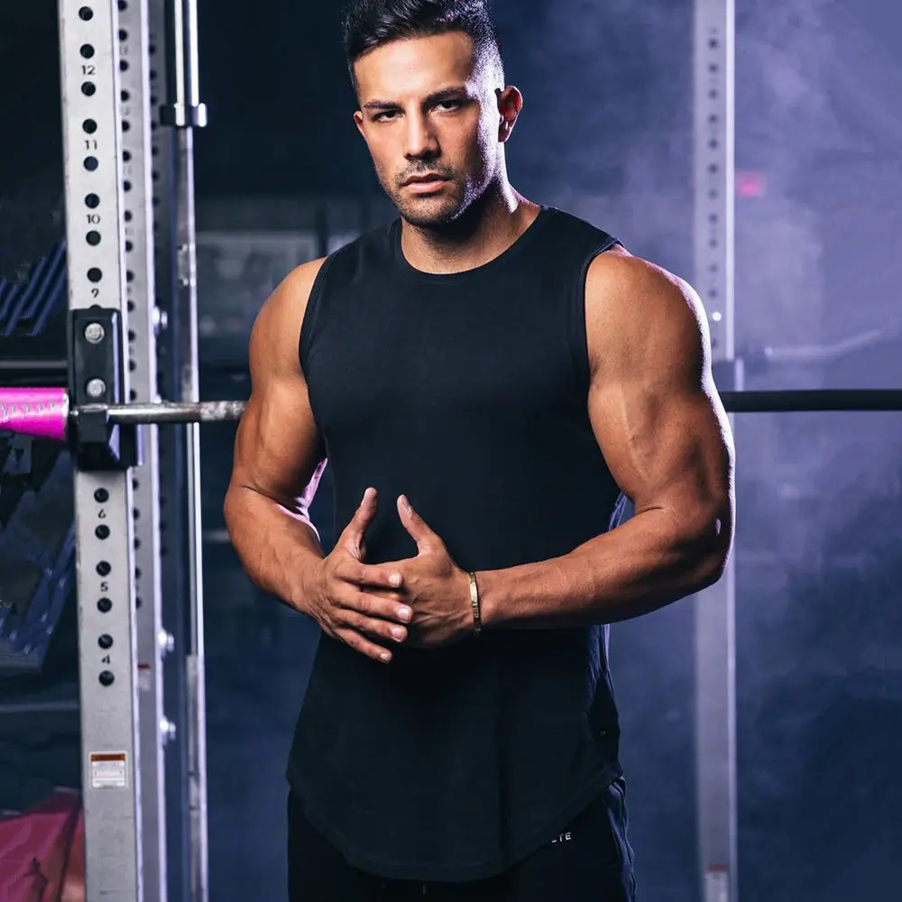 Solid Black Gym Tank Tops Mens Fitness Bodybuilding Workout Cotton Sleeveless shirt Male Summer Casual Singlet Vest Undershirt 
Solid Black Gym Tank Tops Mens Fitness Bodybuilding Workout Cotton Sleeveless shirt Male Summer Casual Singlet Vest Undershirt