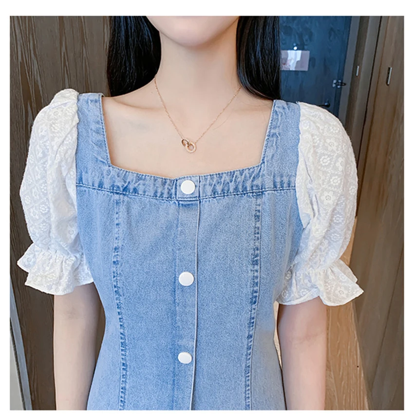 5XL Summer Denim Dress 2021 Korean Style Fashion Sweet Patchwork Shirt Dress Women Short Sleeve Plus Size Jeans Dresses Vestidos
5XL Summer Denim Dress 2021 Korean Style Fashion Sweet Patchwork Shirt Dress Women Short Sleeve Plus Size Jeans Dresses Vestidos