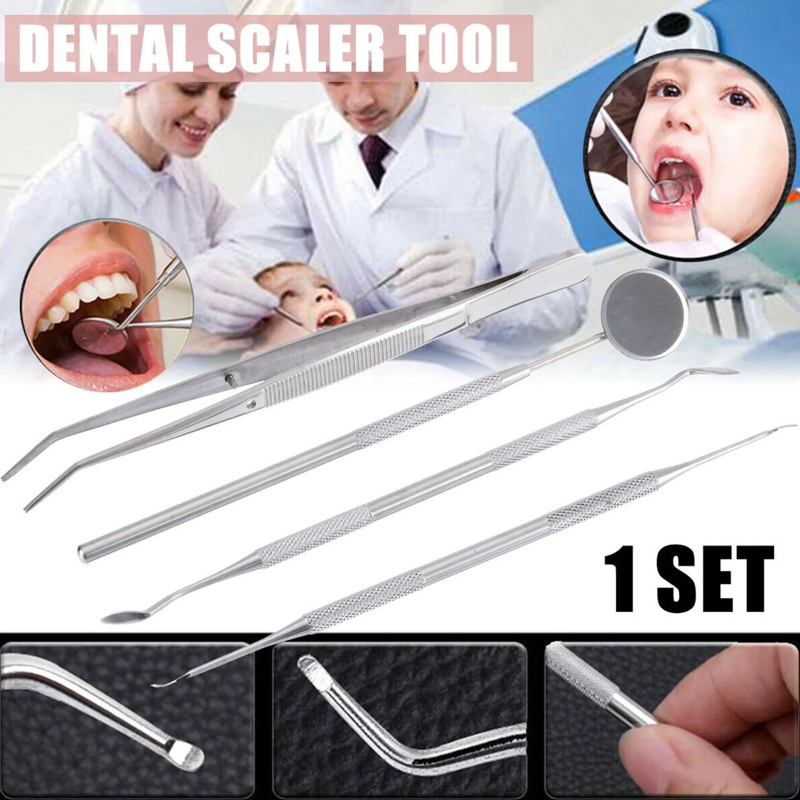 6pc/set Dental Mirror Stainless Steel Dental Dentist Prepared Tool Set Probe Tooth Care Kit Instrument Tweezer Hoe Sickle Scaler
6pc/set Dental Mirror Stainless Steel Dental Dentist Prepared Tool Set Probe Tooth Care Kit Instrument Tweezer Hoe Sickle Scaler