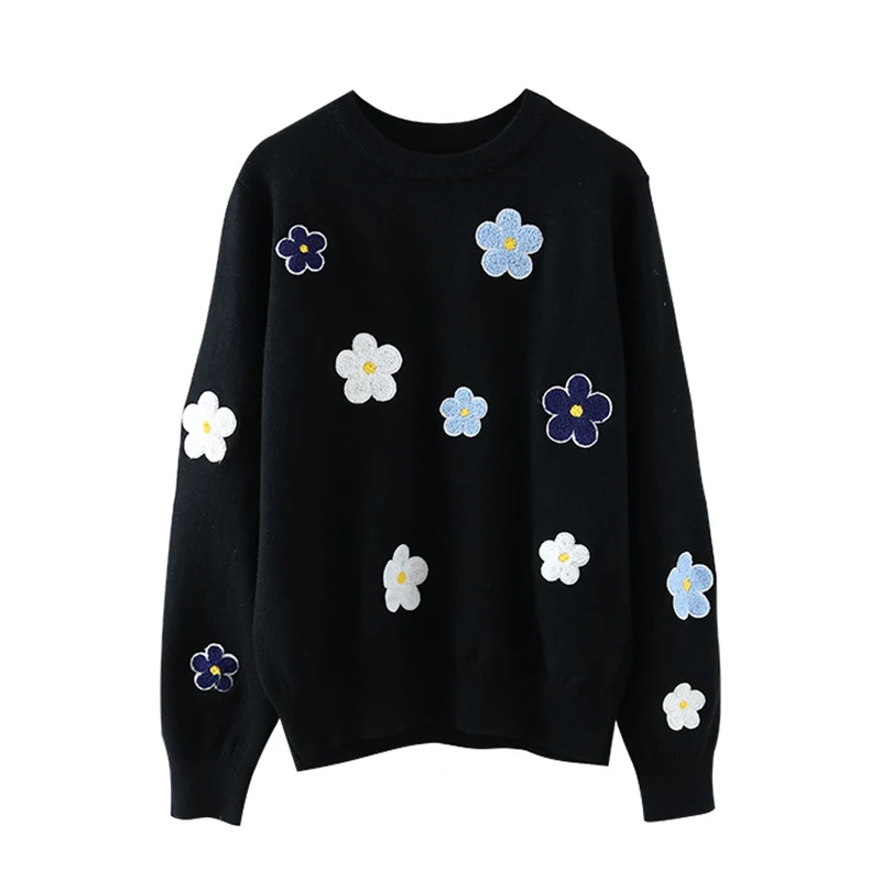 SALEQI Korean Floral Emobroidery Pullover Woman Sweater High Quality Women Elegant O Neck Knitted Tops
SALEQI Korean Floral Emobroidery Pullover Woman Sweater High Quality Women Elegant O Neck Knitted Tops