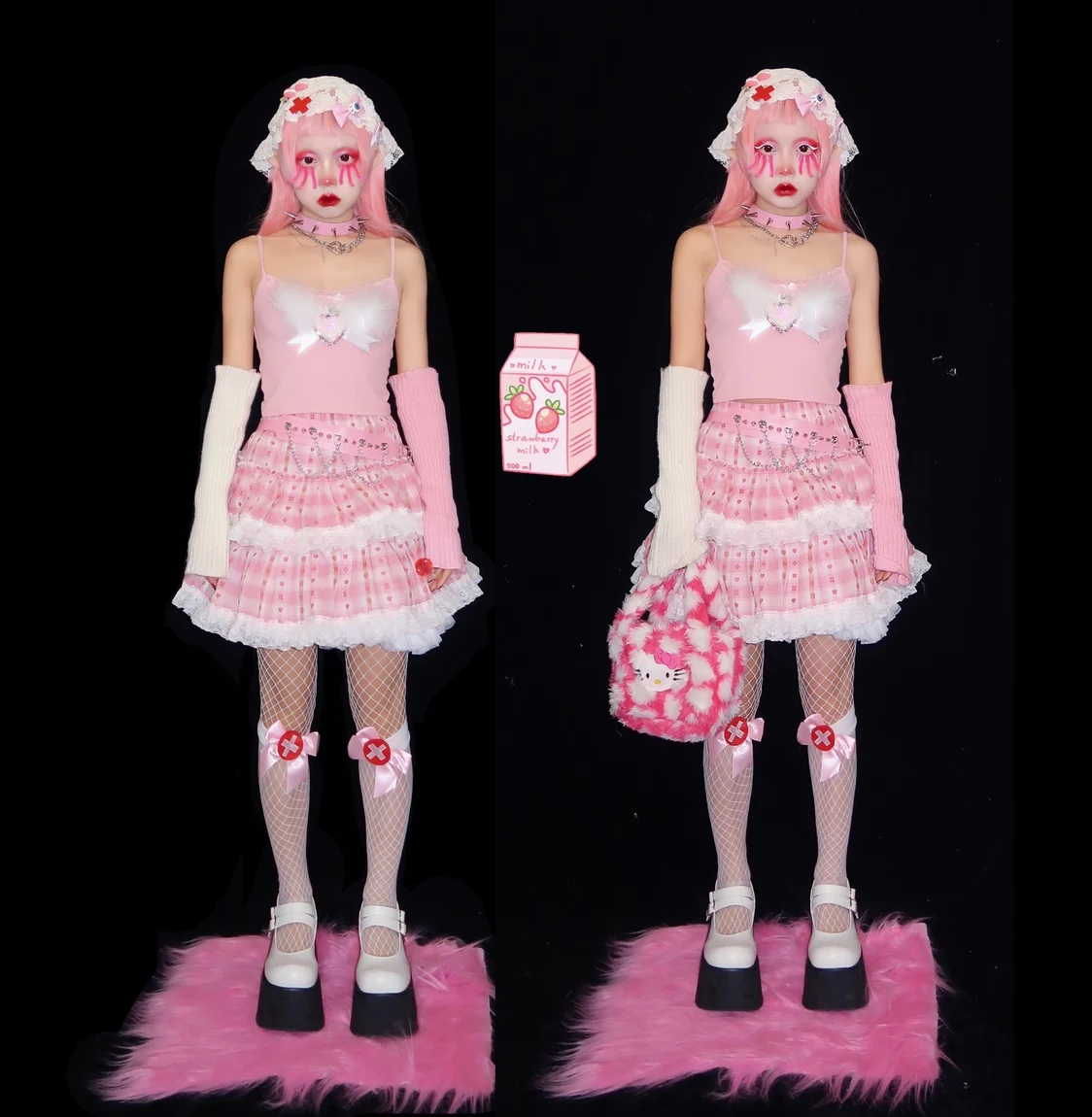 Cute Sweet Girls Summer Skirt 2pcs Set Strawberry Fairy Set Feather Sling Vest and Lace Cake Skirt Y2K Soft Girls Suit Harajuku
Cute Sweet Girls Summer Skirt 2pcs Set Strawberry Fairy Set Feather Sling Vest and Lace Cake Skirt Y2K Soft Girls Suit Harajuku