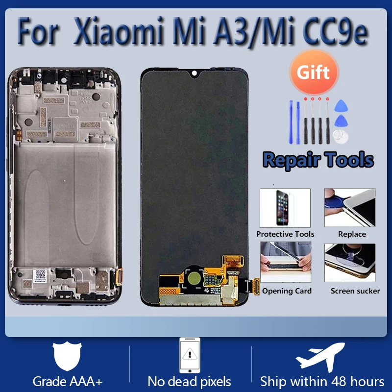 For XIAOMI Mi A3 Mi CC9E AMOLED Original LCD screen assembly with front case Black blue silver
For XIAOMI Mi A3 Mi CC9E AMOLED Original LCD screen assembly with front case Black blue silver