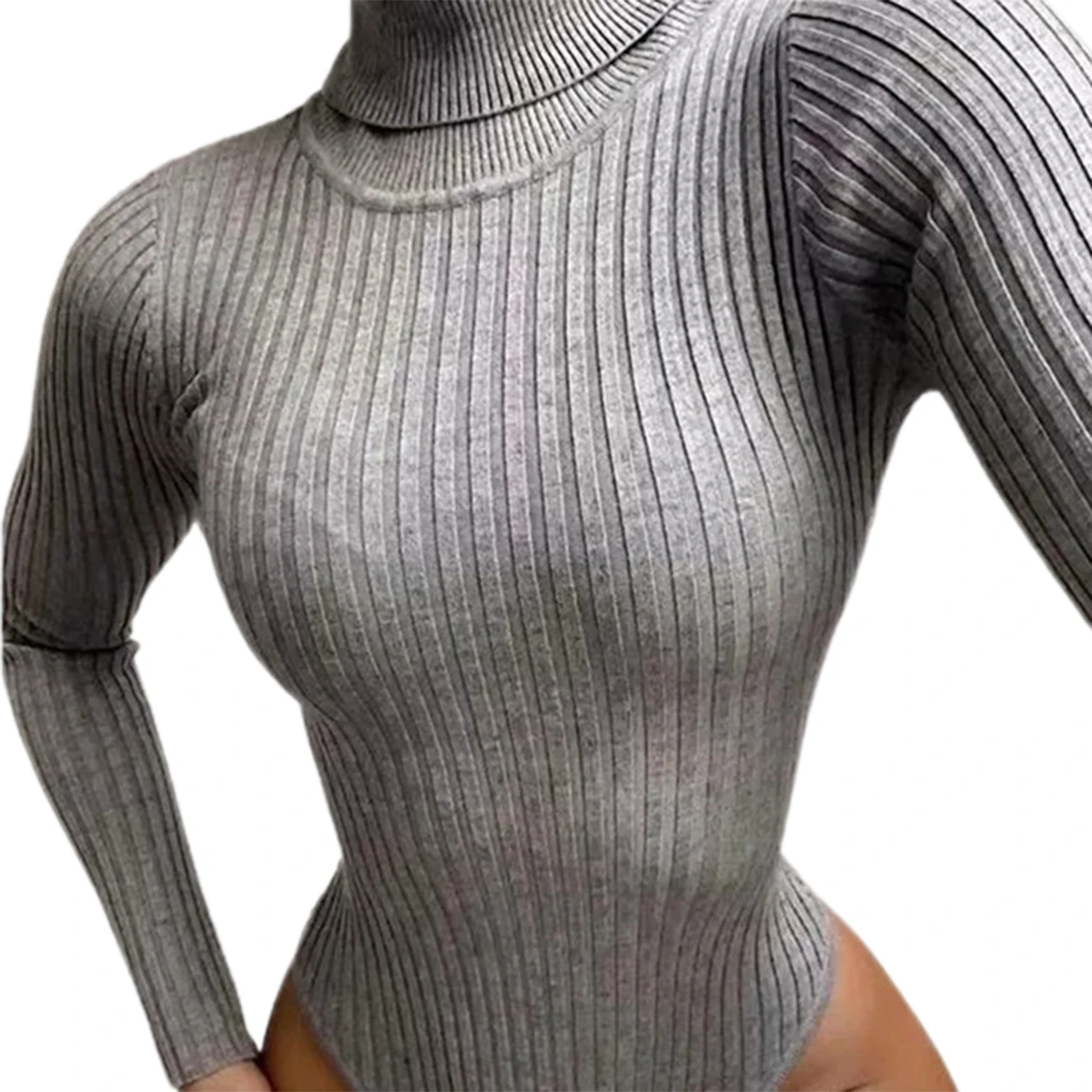 Lady 's Long-sleeved High-neck Knitted Jumpsuit Solid Color Autumn and Winter Elastic Slim Base Sweater Daily Life
Lady 's Long-sleeved High-neck Knitted Jumpsuit Solid Color Autumn and Winter Elastic Slim Base Sweater Daily Life
