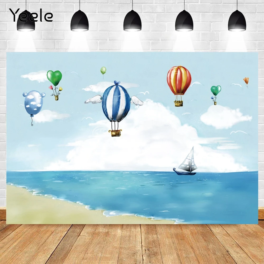 Yeele Painting Sea Hot Air Balloon Sailboat Cloud BabyBirthday Backdrop Photography Background Vinyl Photo Photocall Photozone
Yeele Painting Sea Hot Air Balloon Sailboat Cloud BabyBirthday Backdrop Photography Background Vinyl Photo Photocall Photozone