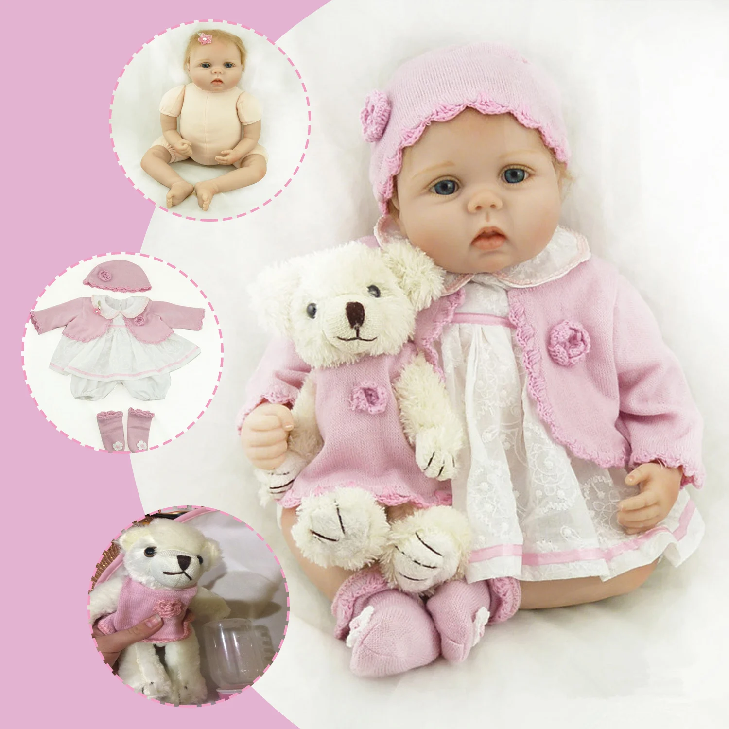 ZIYIUI 22 Inch 55Cm Reborn Doll Vinyl Cloth Body Handmade Realistic Baby Toddler Love Gift
ZIYIUI 22 Inch 55Cm Reborn Doll Vinyl Cloth Body Handmade Realistic Baby Toddler Love Gift
