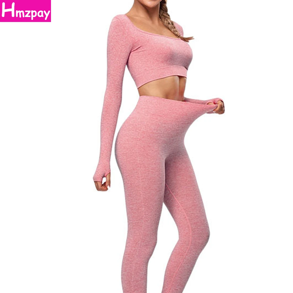 Women's Seamless Yoga Suit Workout Wear Sports Tight Long Sleeve Tops High Waist Leggings 2-Piece Push-Ups Running Sportswear
Women's Seamless Yoga Suit Workout Wear Sports Tight Long Sleeve Tops High Waist Leggings 2-Piece Push-Ups Running Sportswear