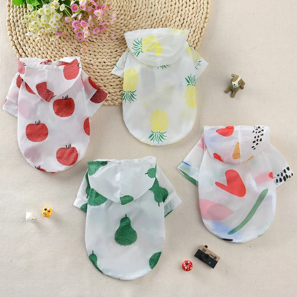 Pet Dog Hoodies Sun-proof Sun Protect Clothes for Small Dogs Fruit Printing Print Poncho Dog Raincoat Clothes for Pet Dog Cat Su
Pet Dog Hoodies Sun-proof Sun Protect Clothes for Small Dogs Fruit Printing Print Poncho Dog Raincoat Clothes for Pet Dog Cat Su