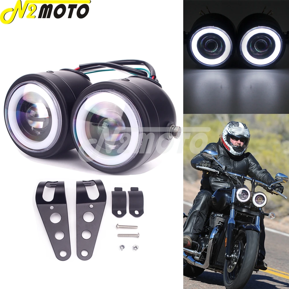 Светодиодный двойной поворотный глаз, одиночная фара для Harley Softail Dyna Sportster Cafe Racer Honda Suzuki Kawasaki, уличный велосипед
Светодиодный двойной поворотный глаз, одиночная фара для Harley Softail Dyna Sportster Cafe Racer Honda Suzuki Kawasaki, уличный велосипед