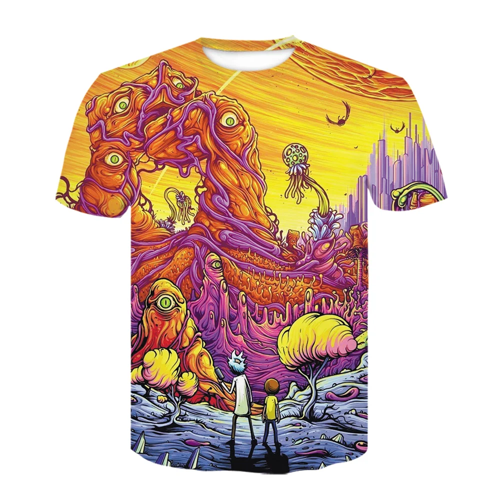New anime short-sleeved 3D printed T-shirt graphics Rick and Modi men and women Harajuku oversize summer personality trend stree
New anime short-sleeved 3D printed T-shirt graphics Rick and Modi men and women Harajuku oversize summer personality trend stree