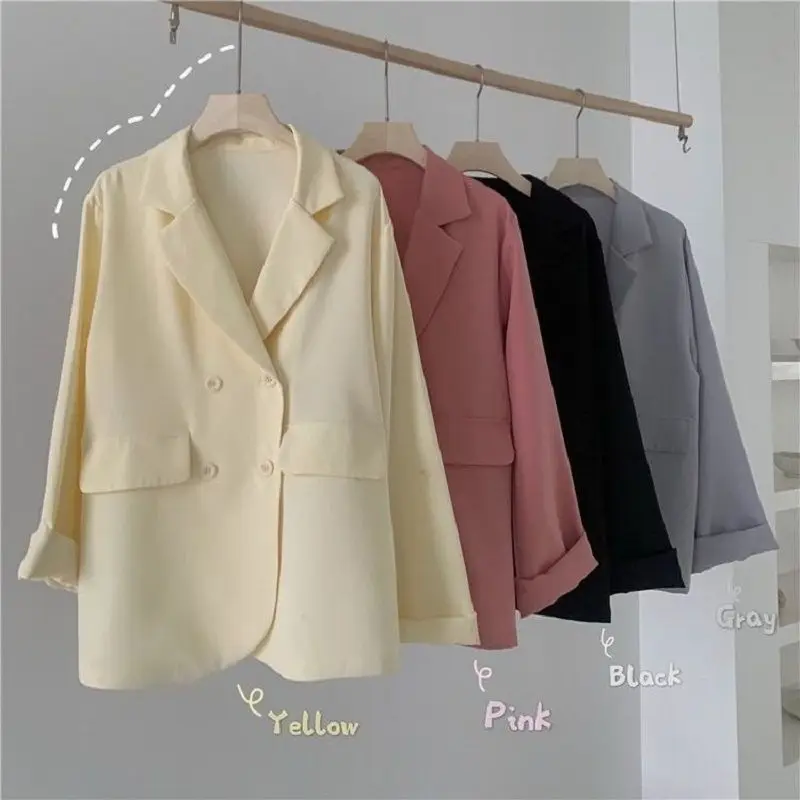 YIZZHOY New Arrival Women High Street Pink Yellow Blazer Jacket Office Lady Elegant Solid Double Breasted Thin Outerwear
YIZZHOY New Arrival Women High Street Pink Yellow Blazer Jacket Office Lady Elegant Solid Double Breasted Thin Outerwear