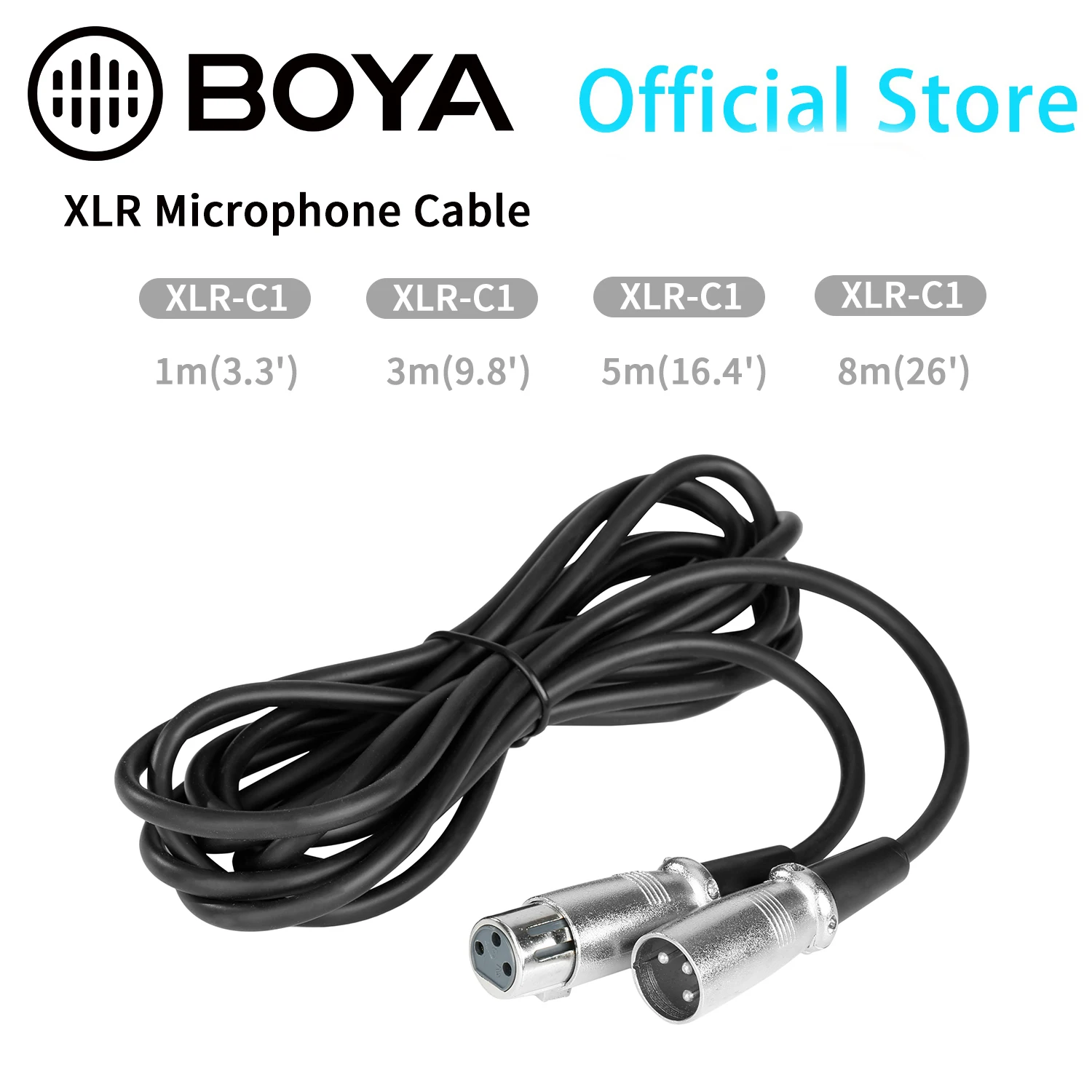 BOYA XLR-C1 C3 C5 C8 Audio Microphone Cable for Interview Vlog Shoot Video Film Making and Moree
BOYA XLR-C1 C3 C5 C8 Audio Microphone Cable for Interview Vlog Shoot Video Film Making and Moree