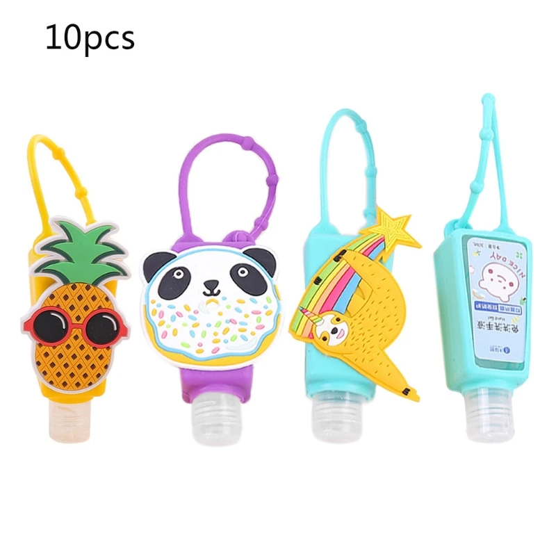 10Pcs Hand Sanitizer Empty Refillable Bottle Silicone Holder Cartoon Pineapple Panda Keychain Carrier Perfume Container
10Pcs Hand Sanitizer Empty Refillable Bottle Silicone Holder Cartoon Pineapple Panda Keychain Carrier Perfume Container