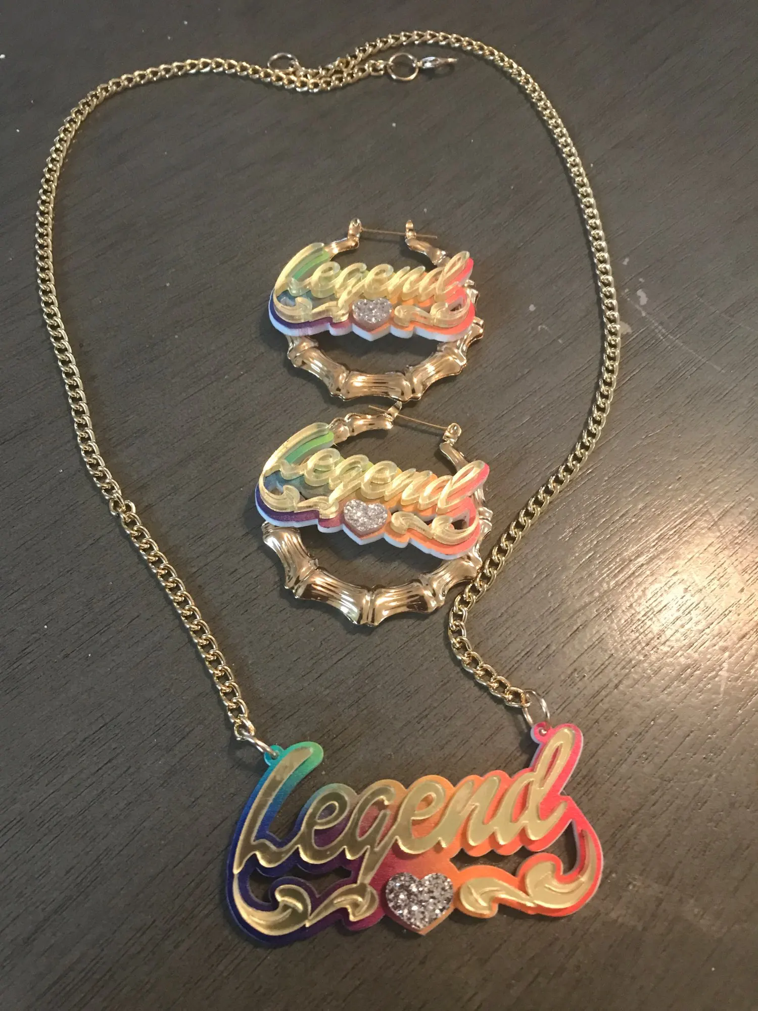 Fashion Simple Custom Name Acrylic Bamboo Earrings Cartoons Rainbow Name Necklace Jewelry Lovely Gift
Fashion Simple Custom Name Acrylic Bamboo Earrings Cartoons Rainbow Name Necklace Jewelry Lovely Gift
