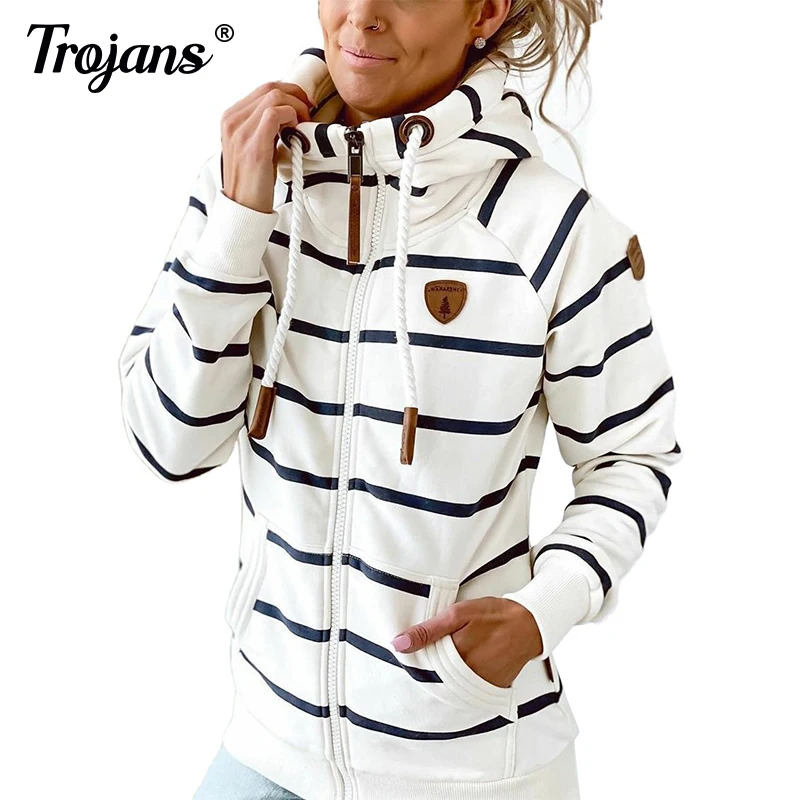 2021 Women Coat Winter Hoodie Stripe Hoodies Women Sweatshirt Long Sleeve Pocket Zipper with Hood Tops Female Autumn Outwear
2021 Women Coat Winter Hoodie Stripe Hoodies Women Sweatshirt Long Sleeve Pocket Zipper with Hood Tops Female Autumn Outwear